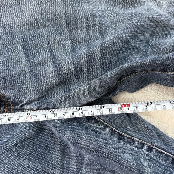 Rock & Republic Jeans Mens 32x25 Straight Leg Dark Blue Grunge Y2K Distressed - Picture 6 of 7